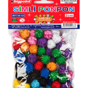 Simli Ponpon Karışık Renk